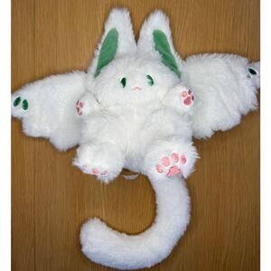 PEACH CAT Cute White Bat Bunny Plush Pillow Kawaii Rabbit Kitty Stuffed Animal